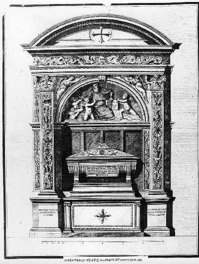 altare dei tre Santi, Dio Padre tra angeli (stampa) di Buonarroti Michelangelo detto Michelangelo, Fambrini Ferdinando (seconda metà sec. XVIII)