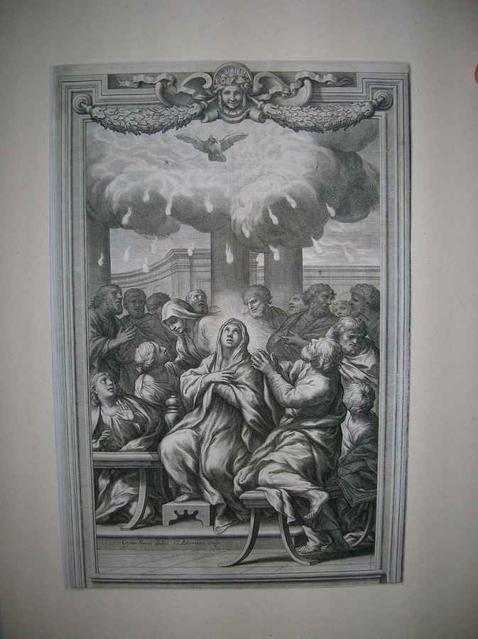 Pentecoste (stampa) di Ferri Ciro, Bloemaert Cornelys (seconda metà sec. XVII)