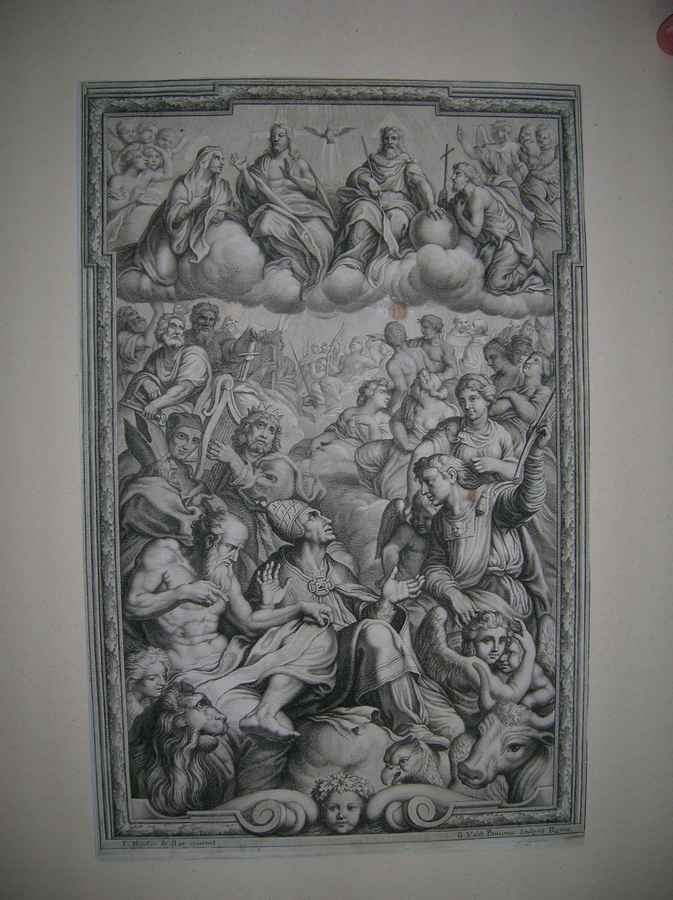 Dio Padre in gloria (stampa) di Nicolas de Bar Francois, Vallet Guillaume (seconda metà, inizio sec. XVII, sec. XVIII)