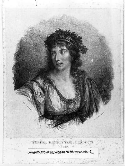 Ritratto di Teresa Bandettini Landucci (stampa) di Kauffmann Angelica, Guiscardi Camilla, Vassalli (prima metà sec. XIX)