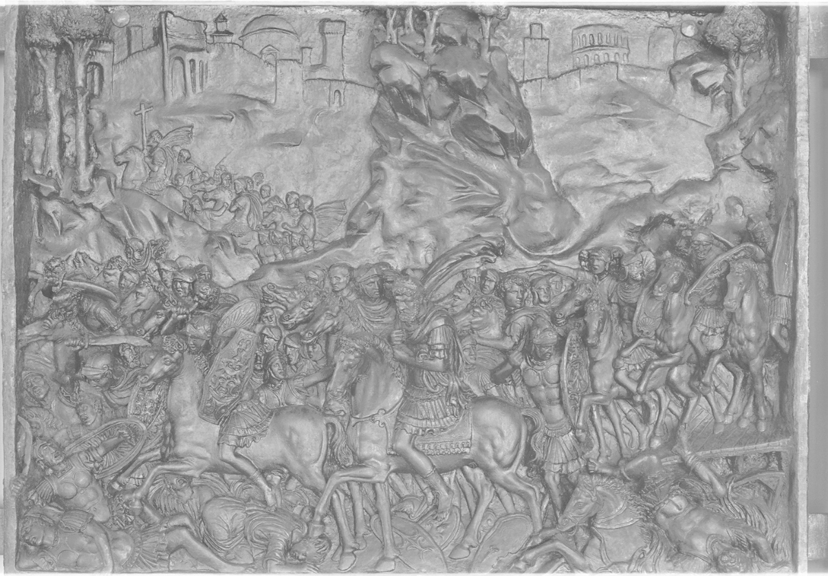 battaglia di ponte Milvio (rilievo) di Briosco Andrea detto Riccio (attribuito) (inizio sec. XVI)