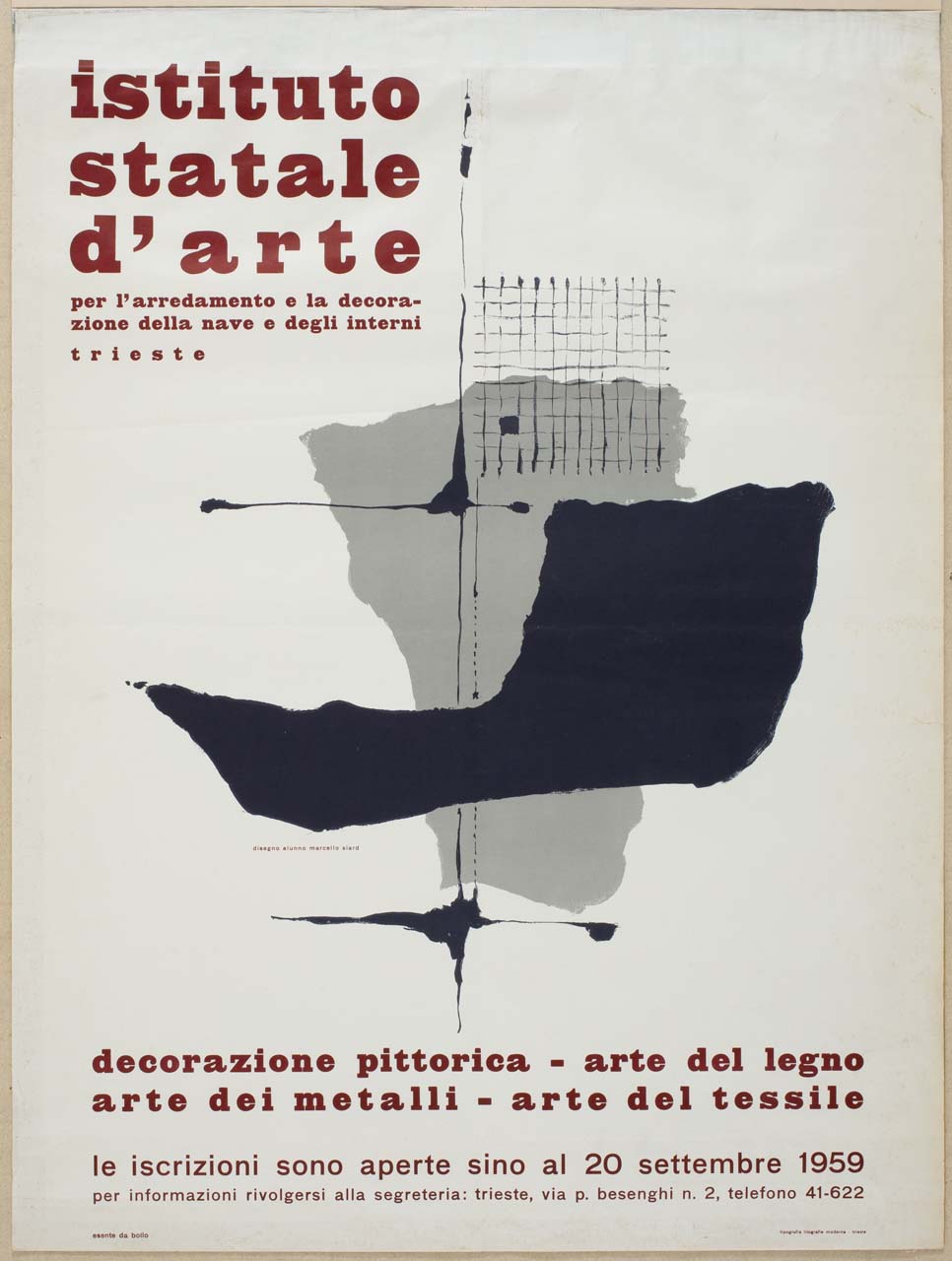 riproduzione di disegno a soggetto astratto (manifesto) di Siard Marcello - ambito italiano (sec. XX)