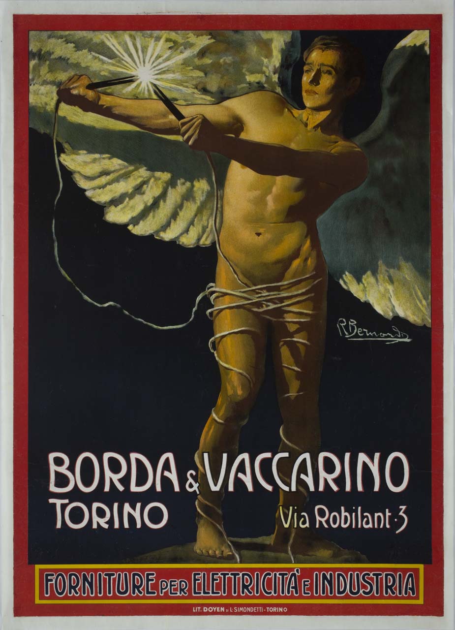 angelo fa scoccare una scintilla (manifesto) di Bernardi Romolo (sec. XX)