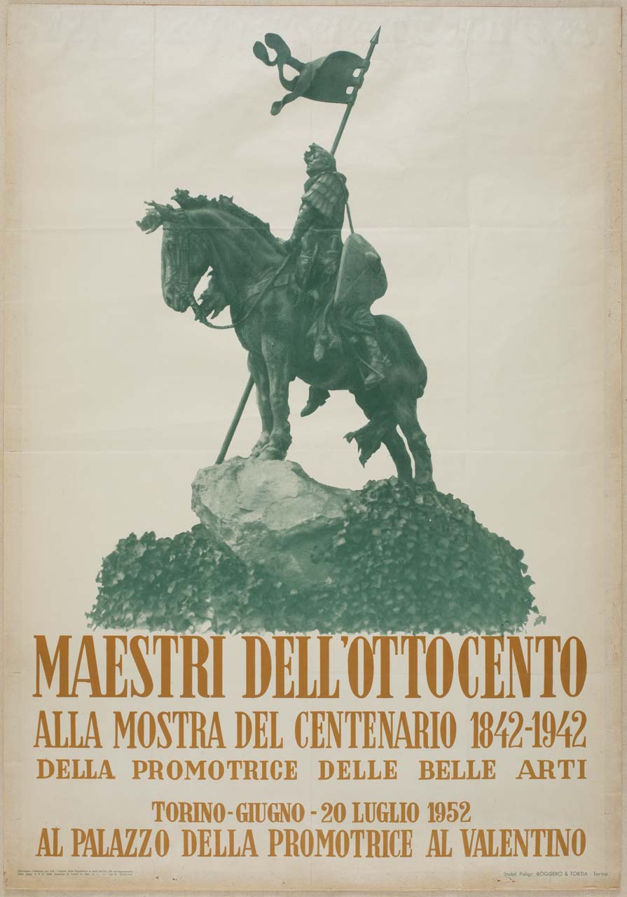 statua equestre (manifesto) - ambito piemontese (sec. XX)