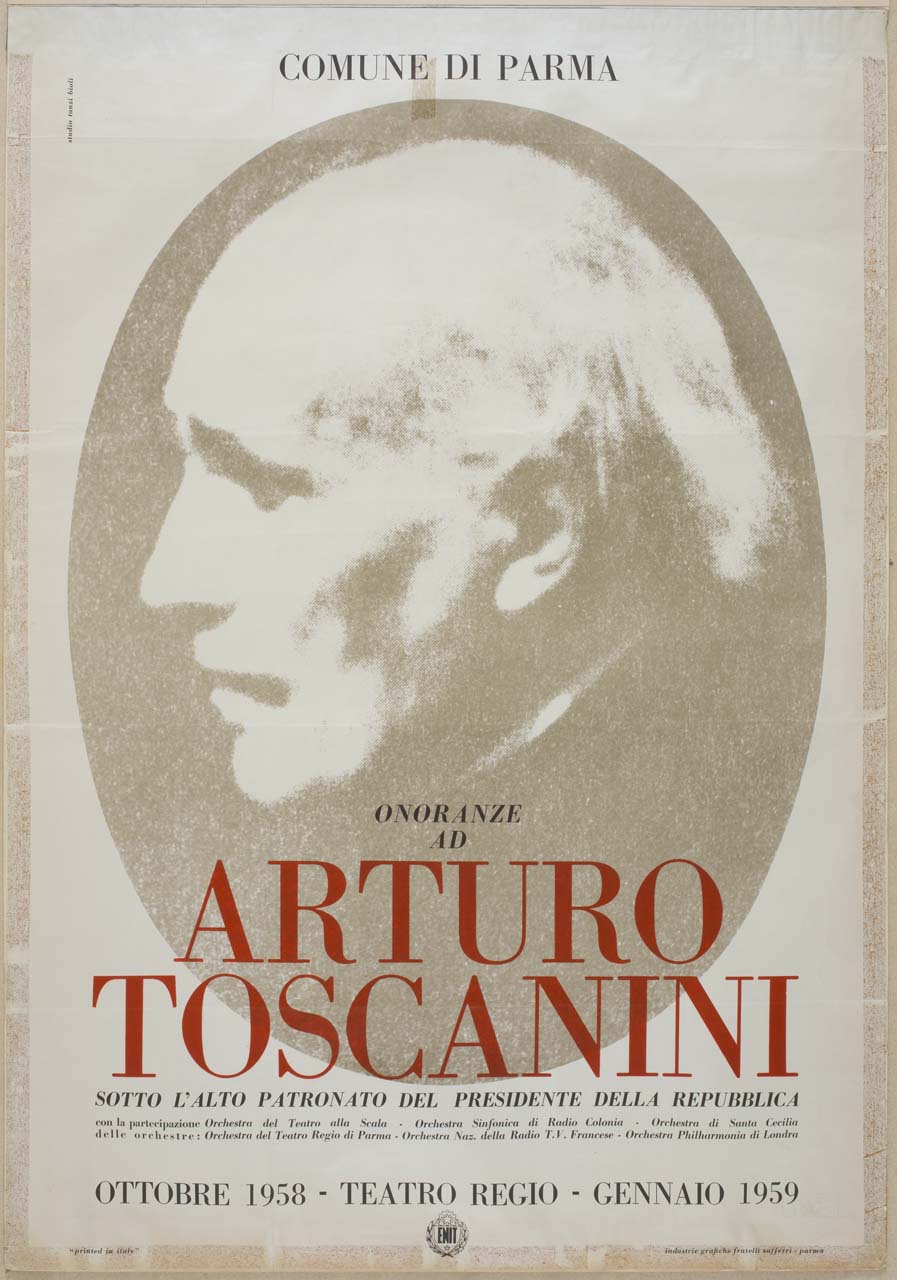 ritratto di Artuto Toscanini (manifesto) di Studio Tanzi Bioli - ambito italiano (sec. XX)