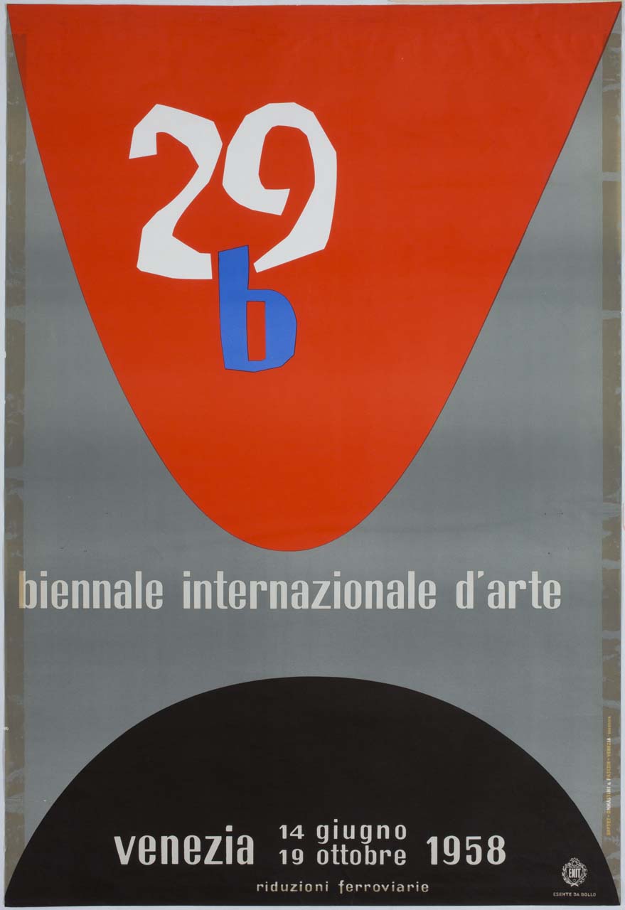 scritte e figure geometriche (manifesto) - ambito italiano (sec. XX)