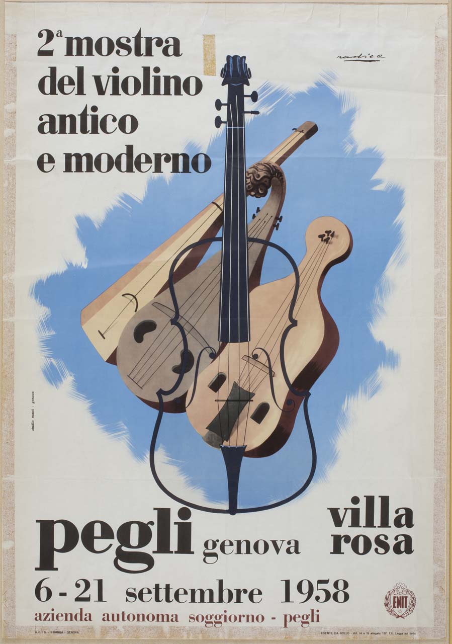 strumenti musicali ad arco e a corda (manifesto) di Radice Mario, Studio Matti (sec. XX)