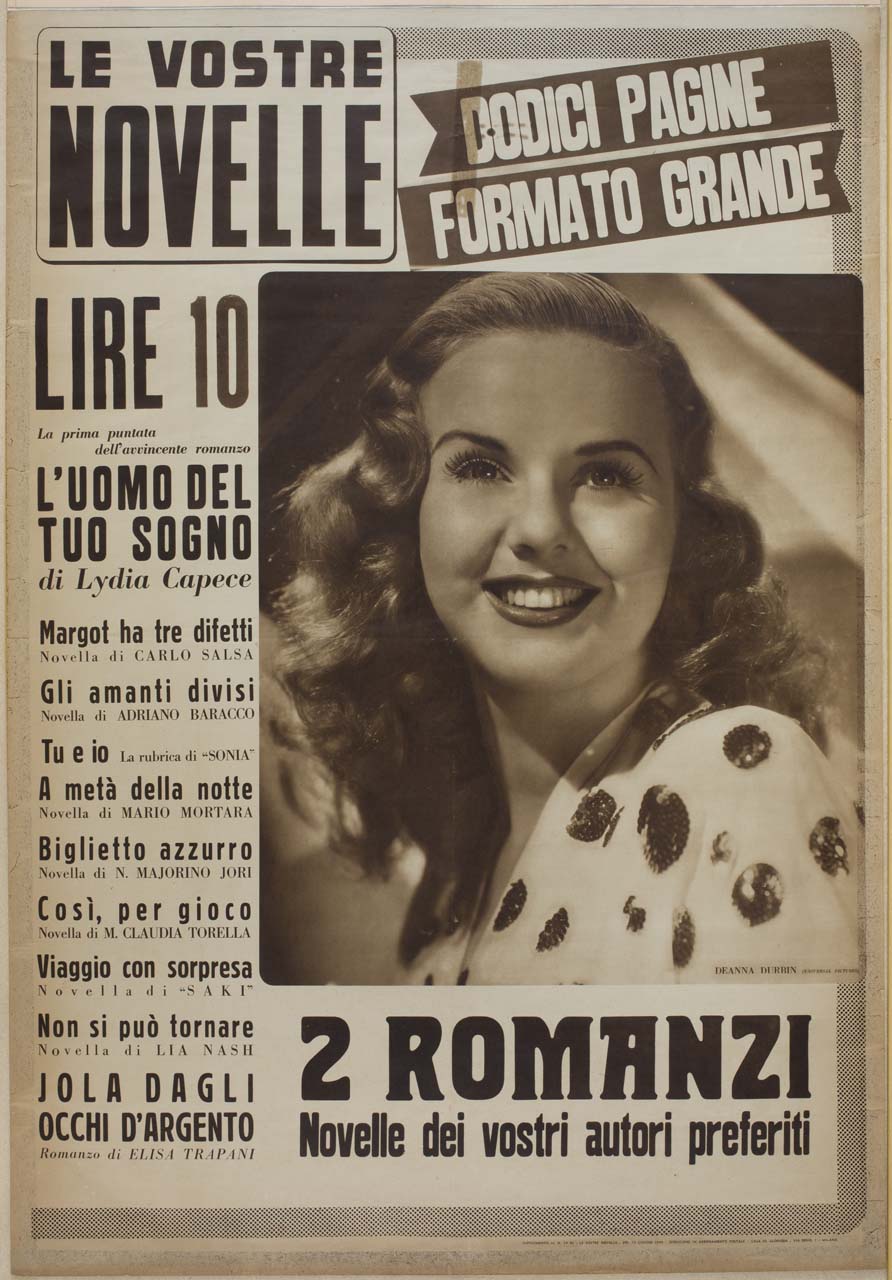 ritratto fotografico a mezzo busto di Deanna Durbin (manifesto) - ambito lombardo (sec. XX)