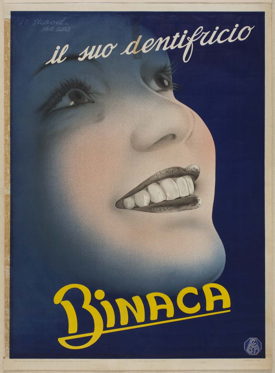 volto di donna sorridente (manifesto) di Junod Jean Paul, Zuler (sec. XX)