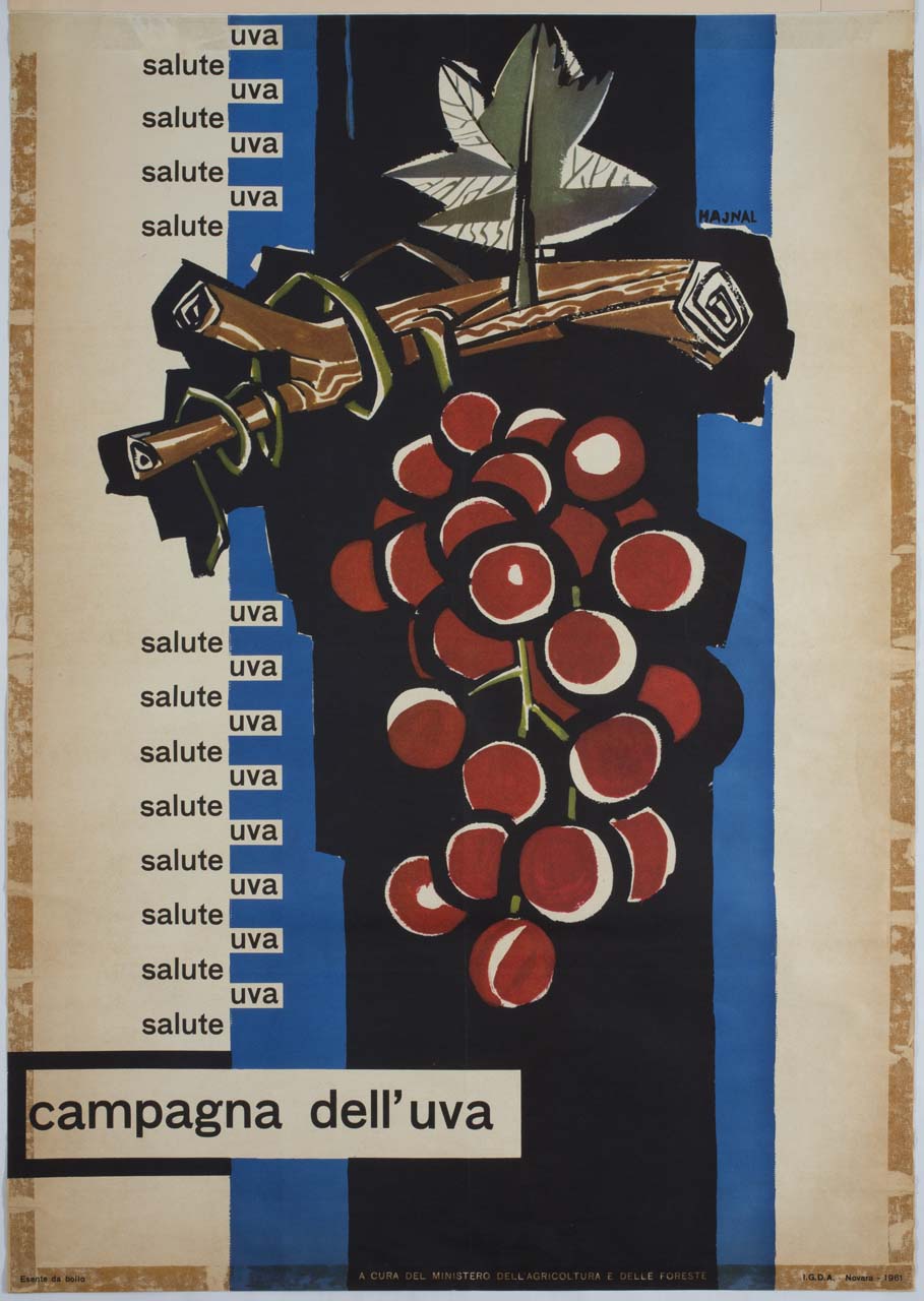 grappolo d'uva (manifesto) di Hajnal János detto Hajnal Giovanni (sec. XX)