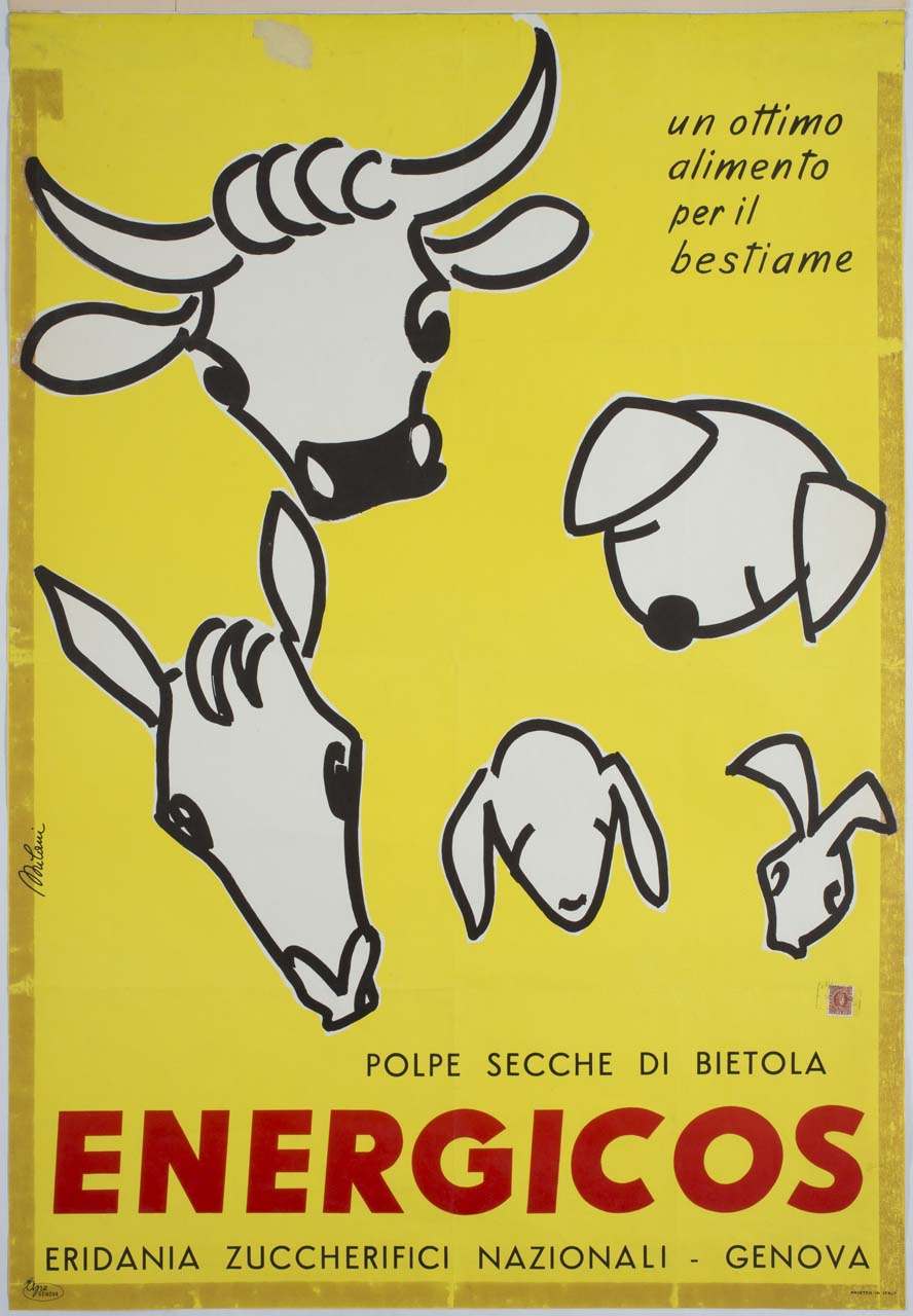 teste di animali da allevamento (manifesto) di Milani - ambito italiano (sec. XX)