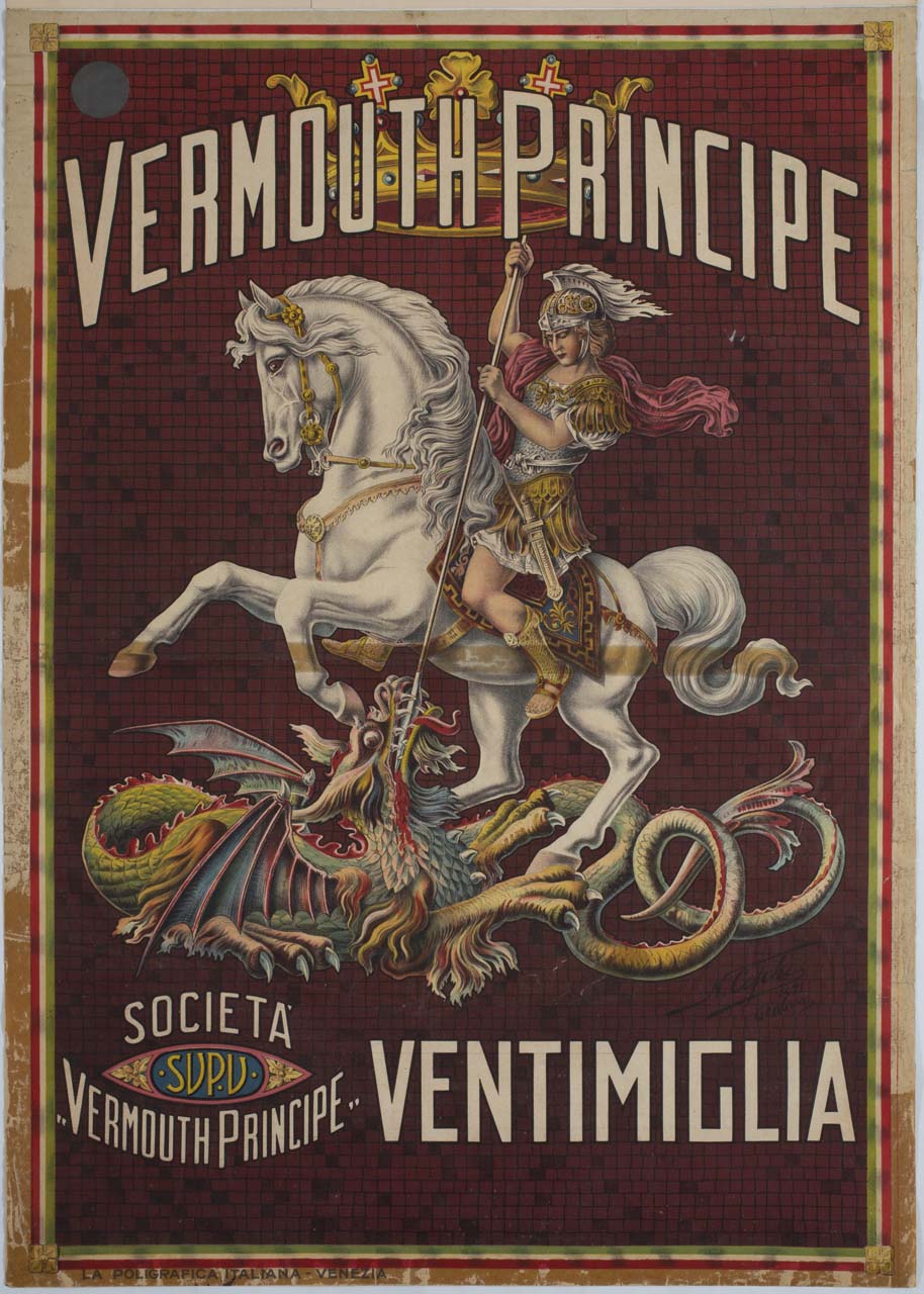 san Giorgio e il drago (manifesto) di Ceschi Ferdinando alias Ceschi Nando (sec. XX)