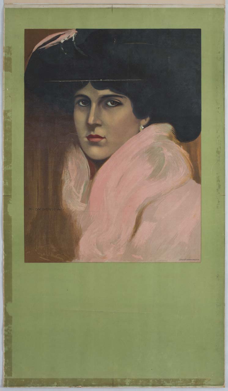 donna con cappello (manifesto) di Dudovich Marcello (sec. XX)
