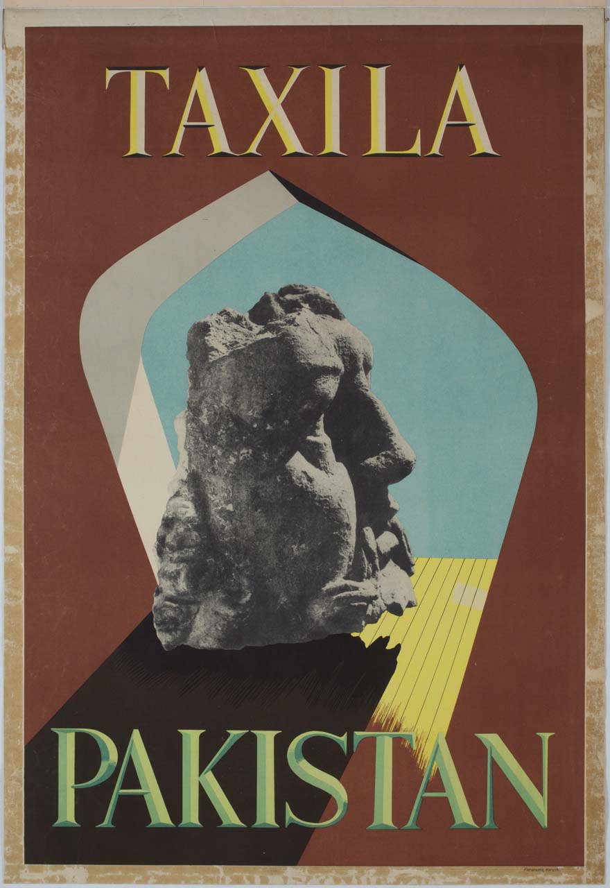 scultura con testa d'uomo (manifesto) - ambito pachistano (sec. XX)