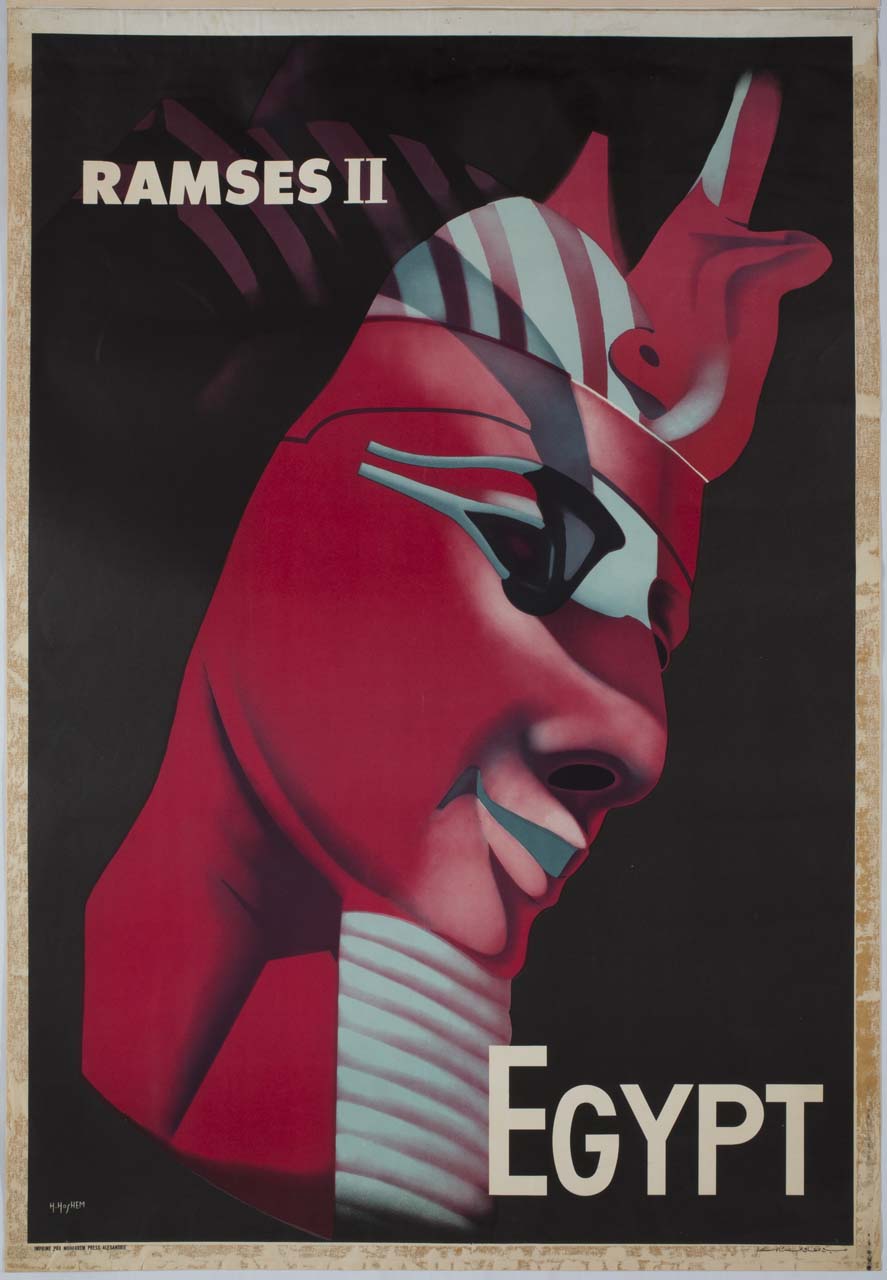 testa di Ramses II (manifesto) di Hoshem H - ambito egizio (sec. XX)