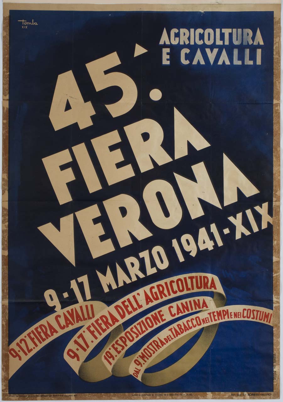 nastro a spirale con iscrizione (manifesto) di Tomba Ernesto Amos (sec. XX)