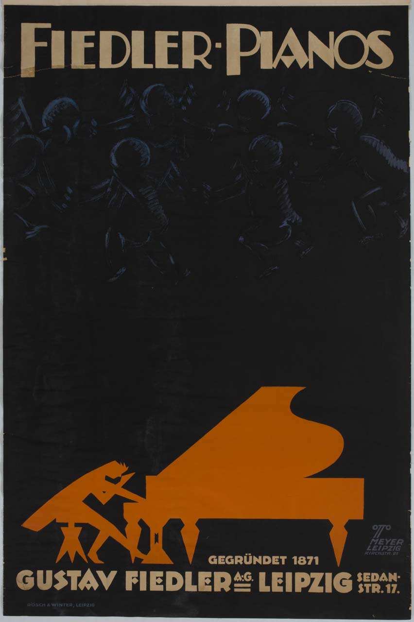 pianista suona davanti a un pubblico (manifesto) di Meyer Otto - ambito tedesco (sec. XX)