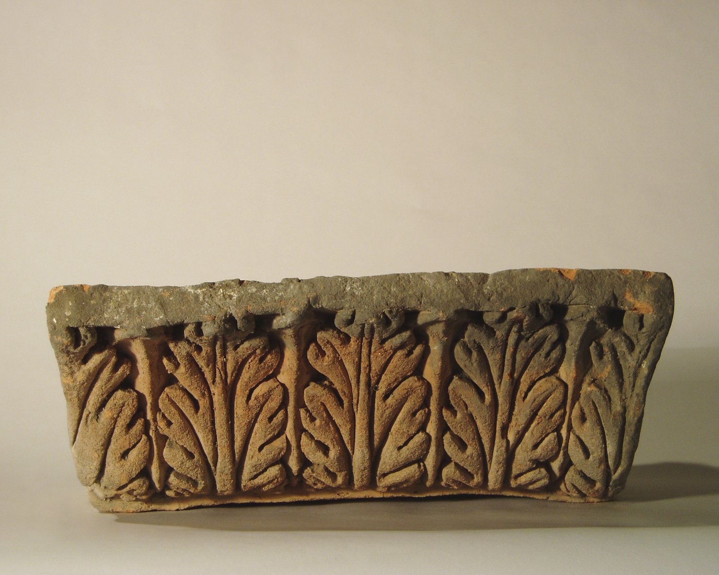 motivo decorativo a foglie d'acanto (elemento di decorazione architettonica a rilievo - profilo a gola diritta) - manifattura mantovana (?) (XIX)