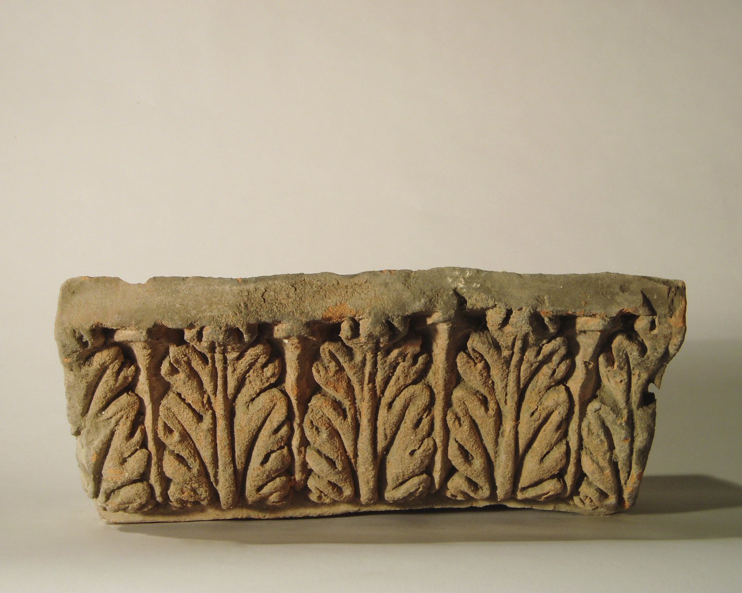 motivo decorativo a foglie d'acanto (elemento di decorazione architettonica a rilievo - profilo a gola diritta) - manifattura mantovana (?) (XIX)