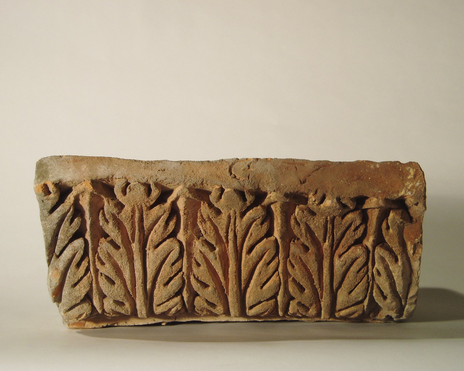 motivo decorativo a foglie d'acanto (elemento di decorazione architettonica a rilievo - profilo a gola diritta) - manifattura mantovana (?) (XIX)