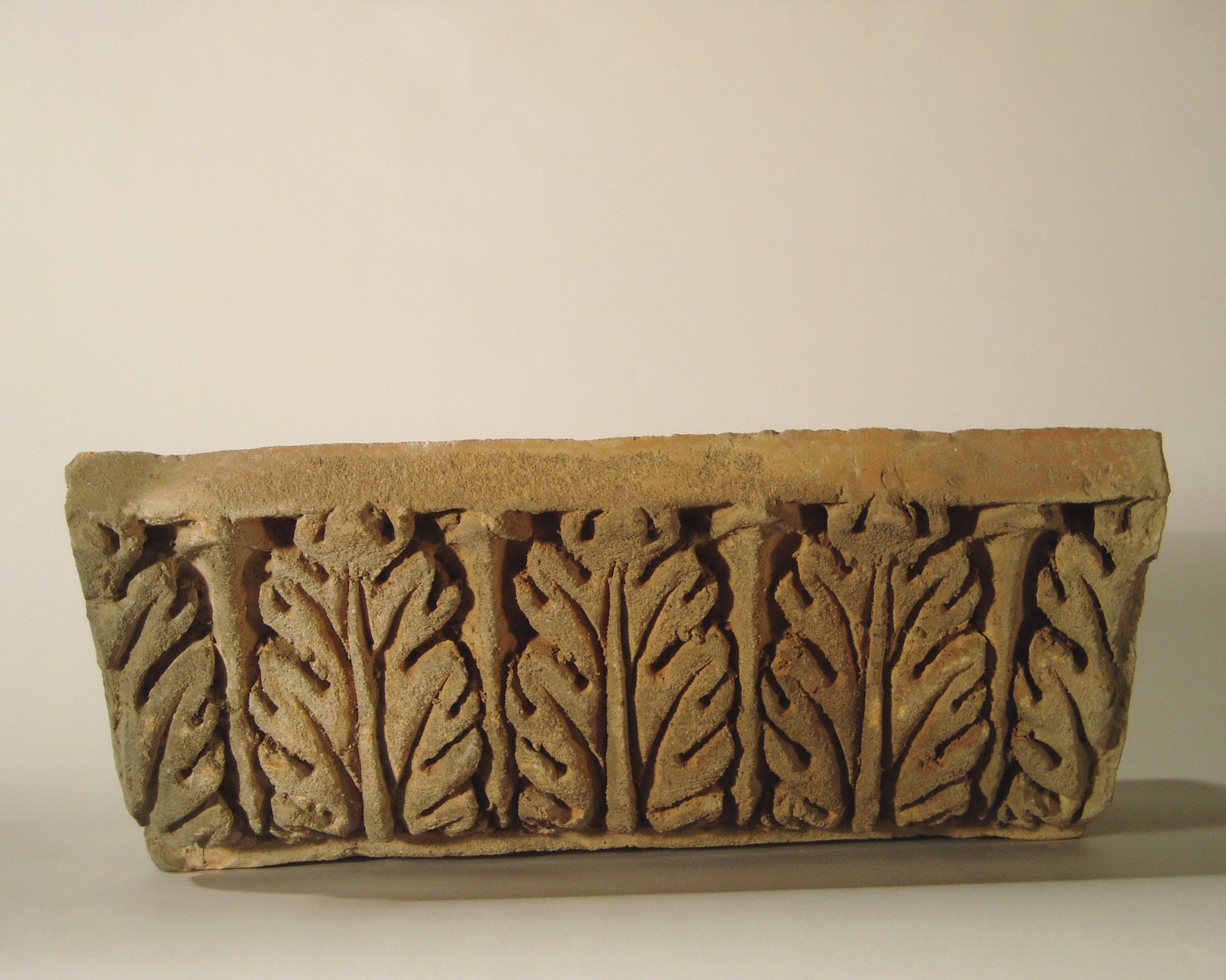 motivo decorativo a foglie d'acanto (elemento di decorazione architettonica a rilievo - profilo a gola diritta) - manifattura mantovana (?) (XIX)