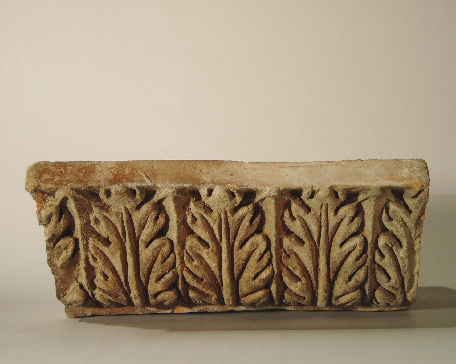 motivo decorativo a foglie d'acanto (elemento di decorazione architettonica a rilievo - profilo a gola diritta) - manifattura mantovana (?) (XIX)