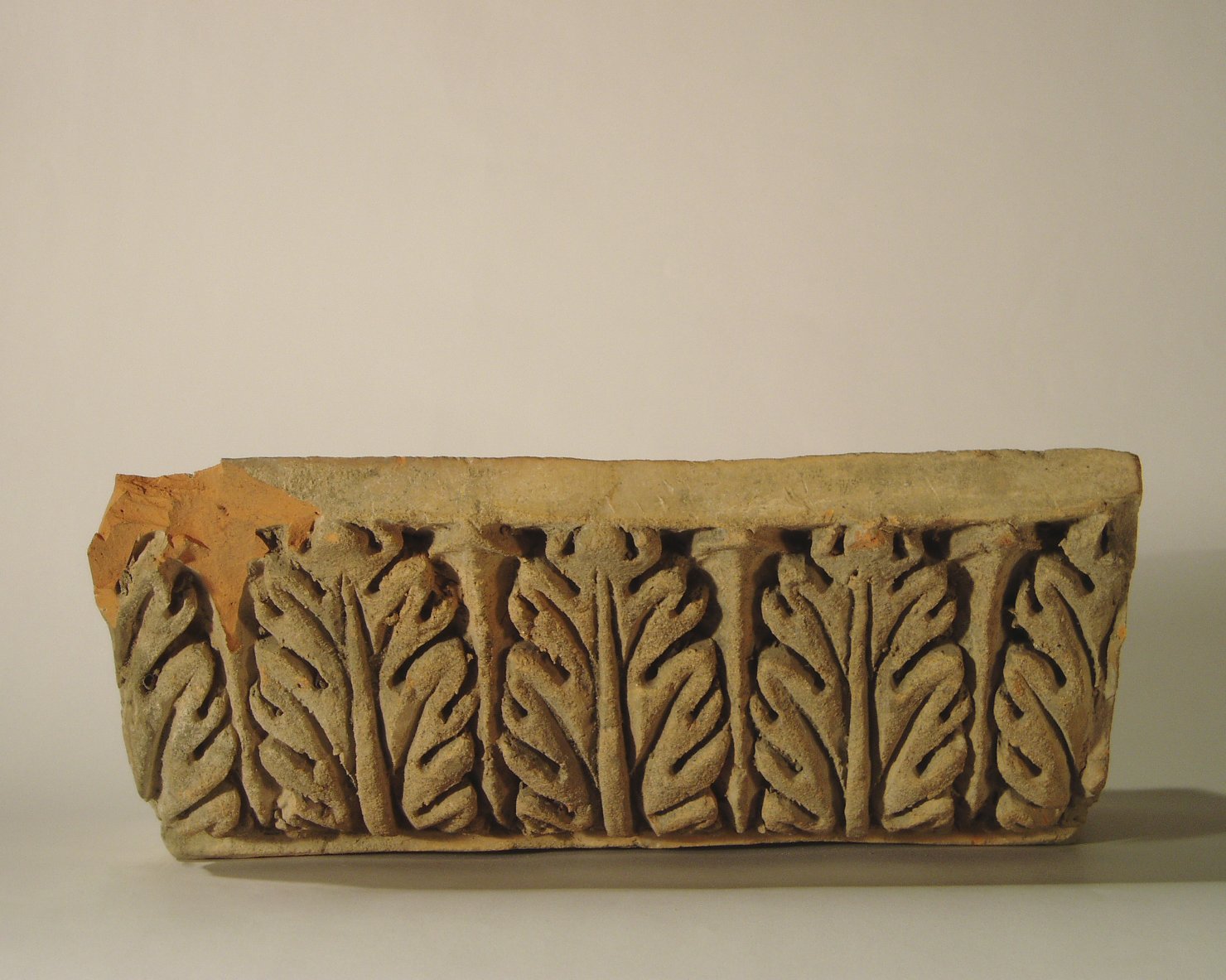 motivo decorativo a foglie d'acanto (elemento di decorazione architettonica a rilievo - profilo a gola diritta) - manifattura mantovana (?) (XIX)