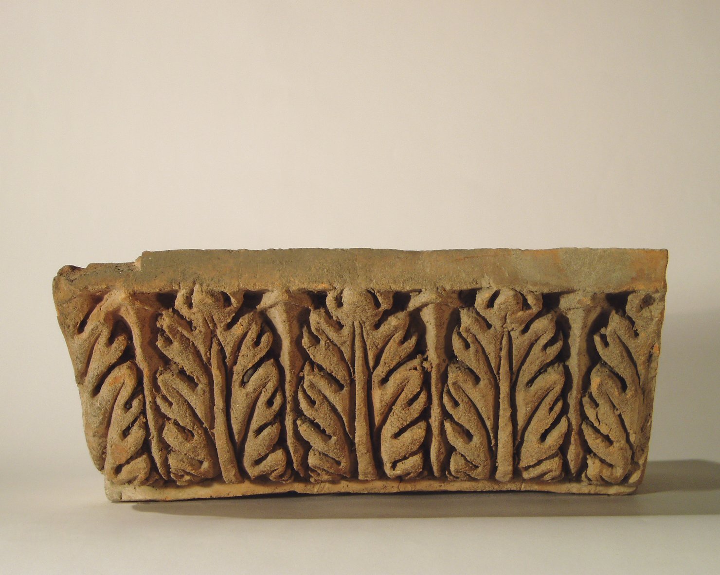 motivo decorativo a foglie d'acanto (elemento di decorazione architettonica a rilievo - profilo a gola diritta) - manifattura mantovana (?) (XIX)