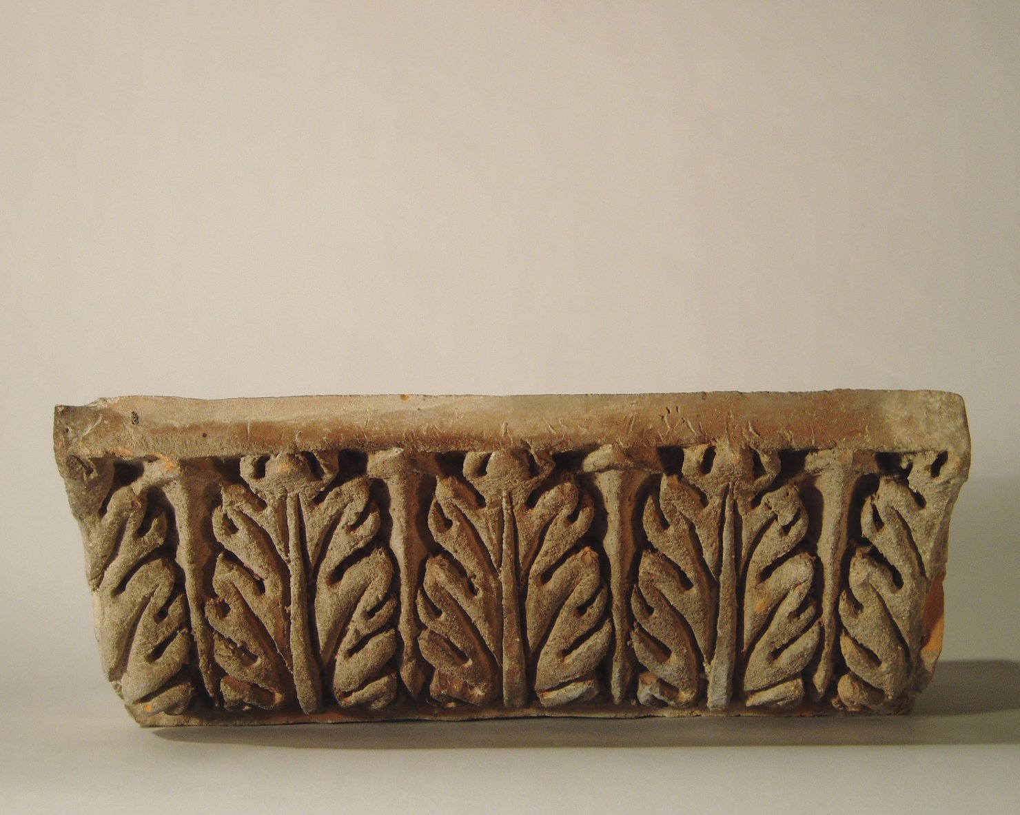 motivo decorativo a foglie d'acanto (elemento di decorazione architettonica a rilievo - profilo a gola diritta) - manifattura mantovana (?) (XIX)