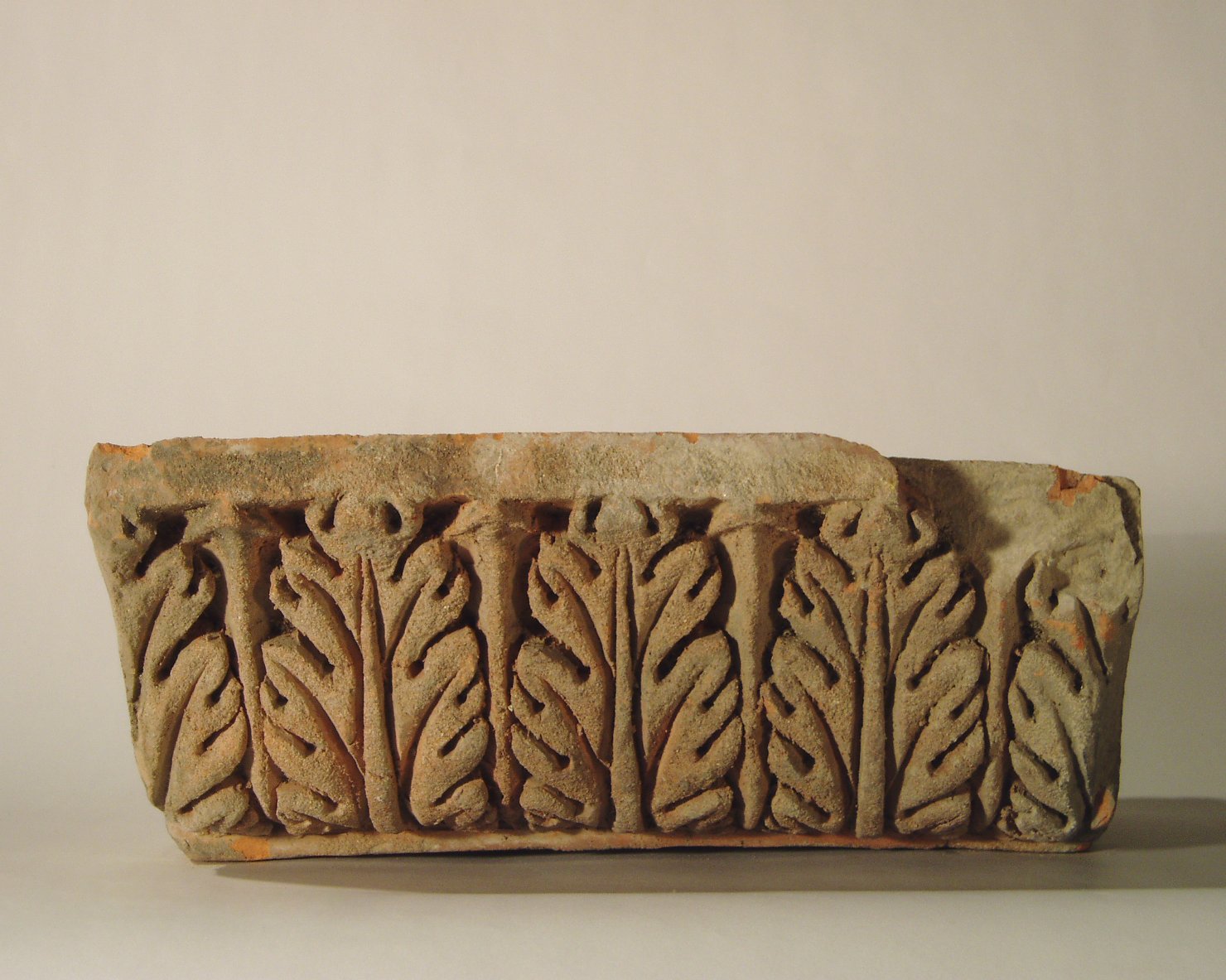 motivo decorativo a foglie d'acanto (elemento di decorazione architettonica a rilievo - profilo a gola diritta) - manifattura mantovana (?) (XIX)