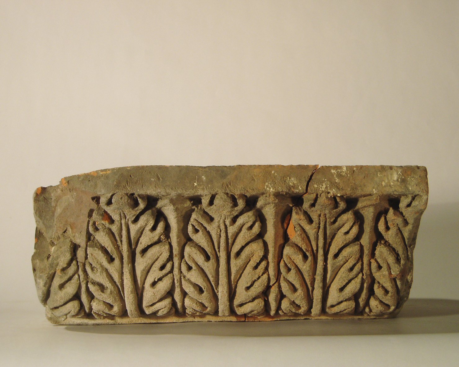 motivo decorativo a foglie d'acanto (elemento di decorazione architettonica a rilievo - profilo a gola diritta) - manifattura mantovana (?) (XIX)