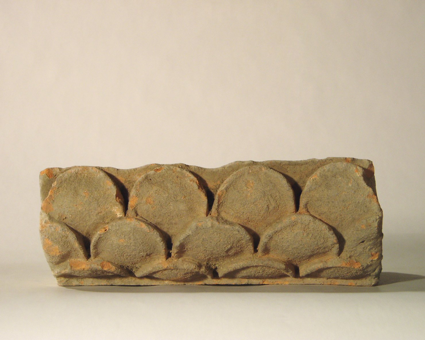 motivo decorativo vegetale stilizzato (elemento di decorazione architettonica a rilievo - profilo a ovolo) - manifattura mantovana (?) (XIX)