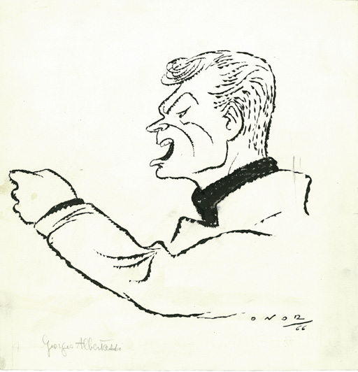 Giorgio Albertazzi (disegno, opera isolata) di Onorato Umberto (attribuito) - ambito italiano (sec. XX)