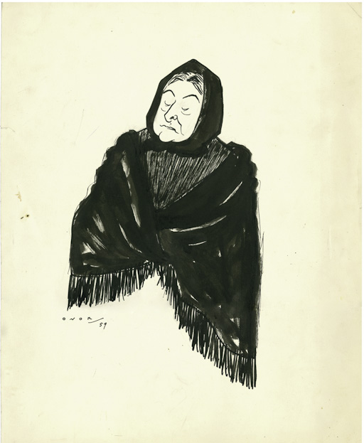 Paola Borboni (disegno, opera isolata) di Onorato Umberto (attribuito) - ambito italiano (sec. XX)
