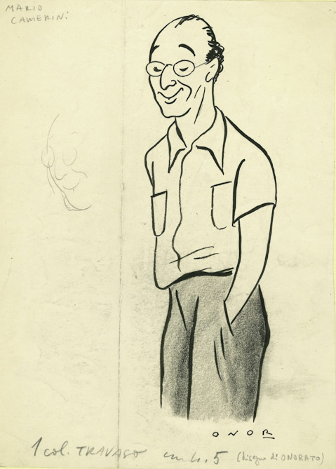 Mario Camerini (disegno, opera isolata) di Onorato Umberto (attribuito) - ambito italiano (sec. XX)