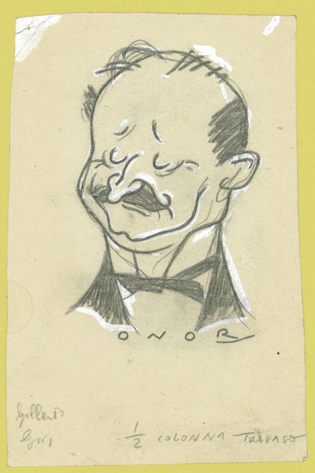 Gilberto Govi (disegno, opera isolata) di Onorato Umberto (attribuito) - ambito italiano (sec. XX)