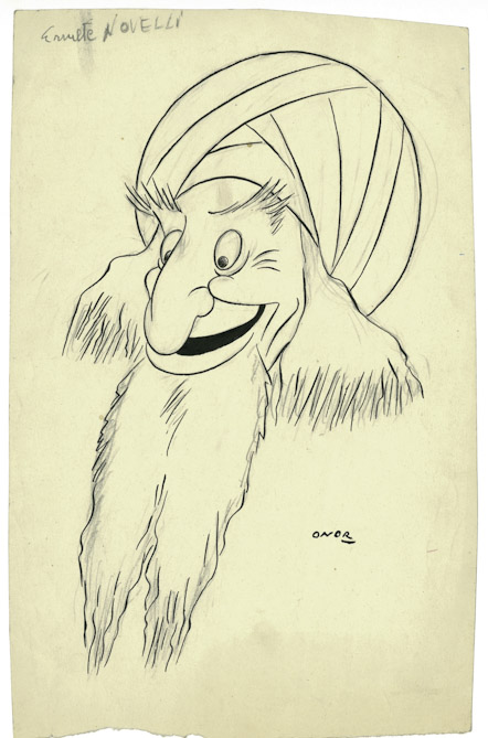 Ermete Novelli (disegno, opera isolata) di Onorato Umberto (attribuito) - ambito italiano (sec. XX)