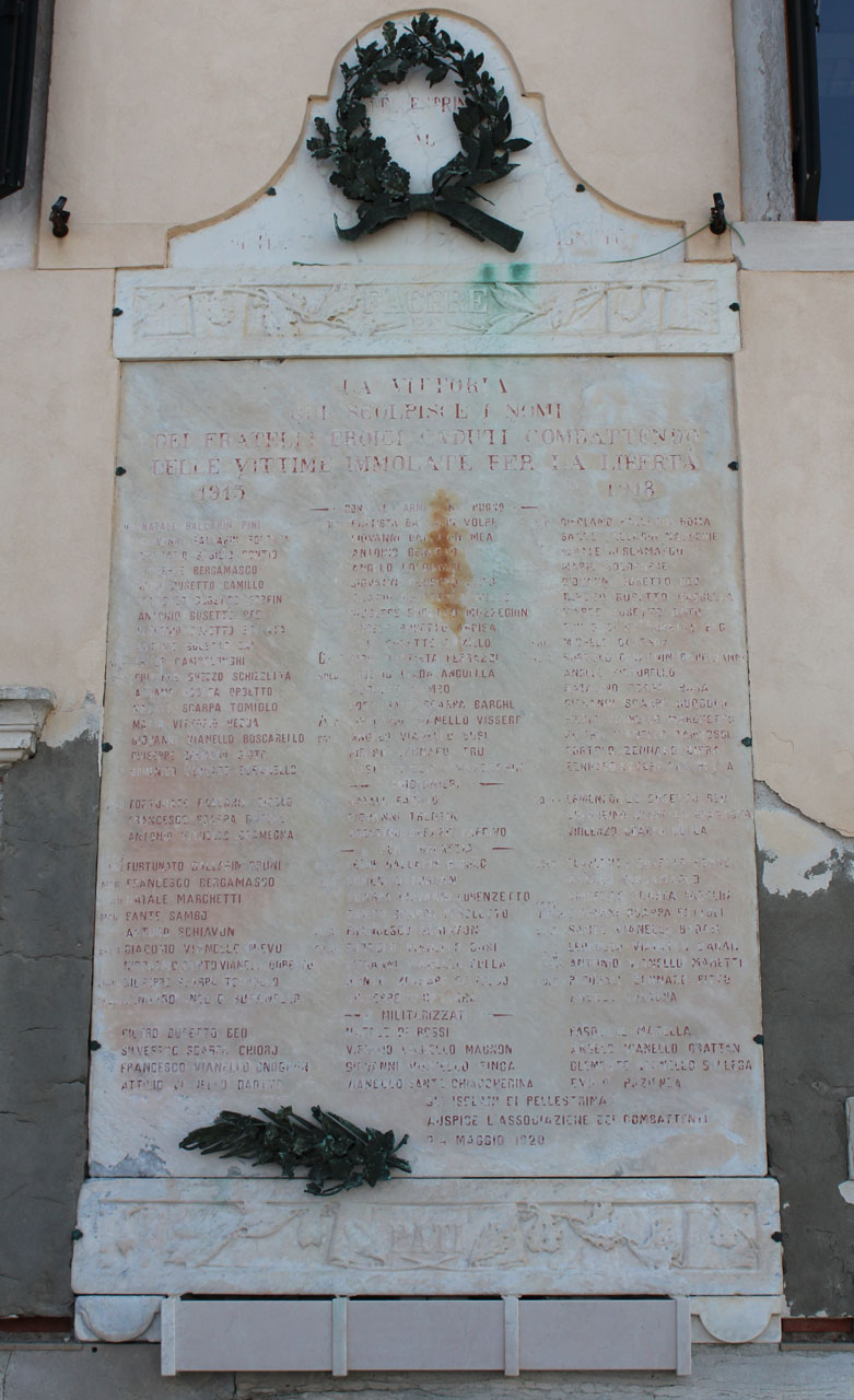 lapide commemorativa ai caduti, opera isolata - bottega veneziana (sec. XX)