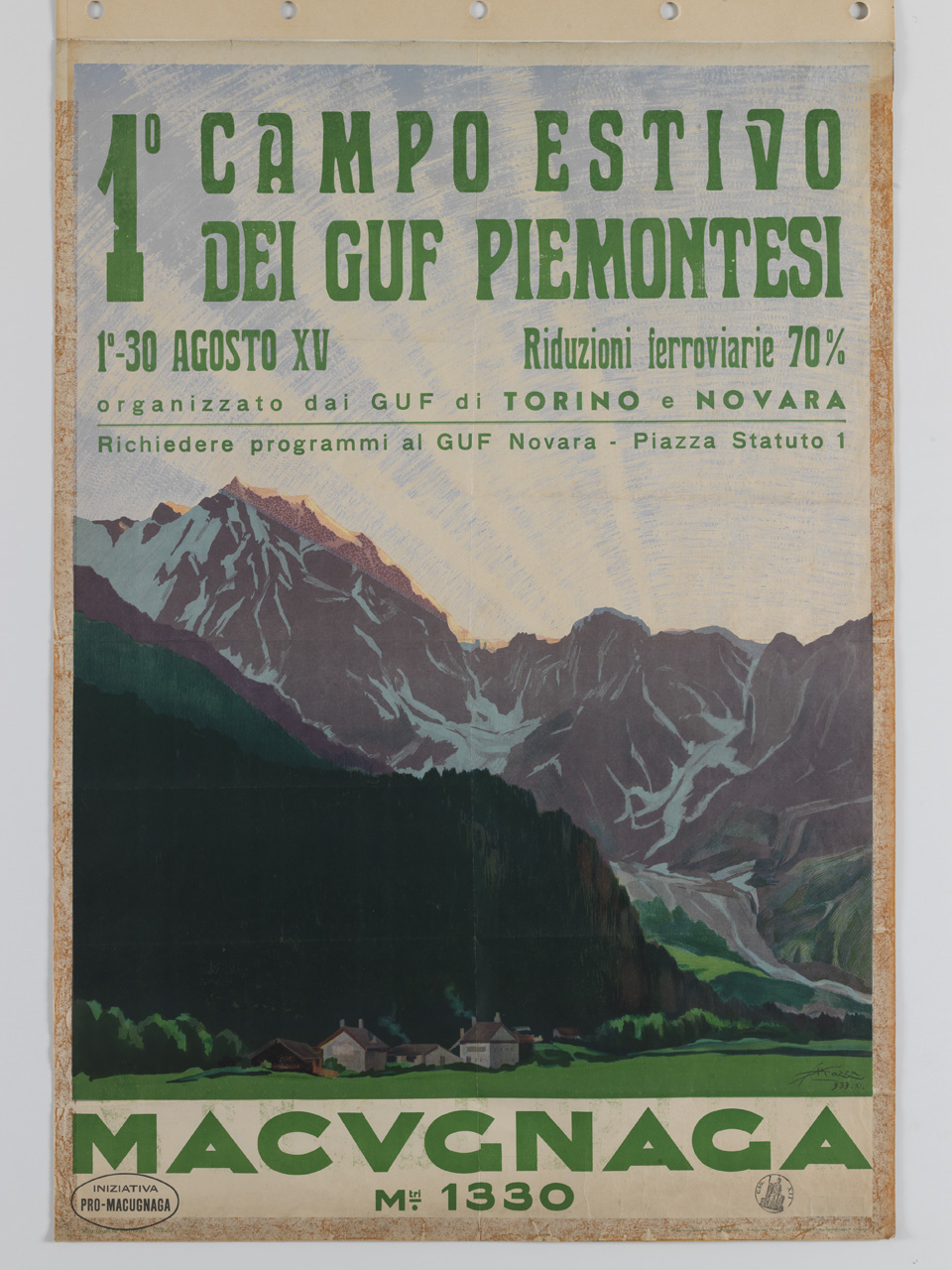 paesaggio alpino (manifesto) di Mazza Aldo (sec. XX)