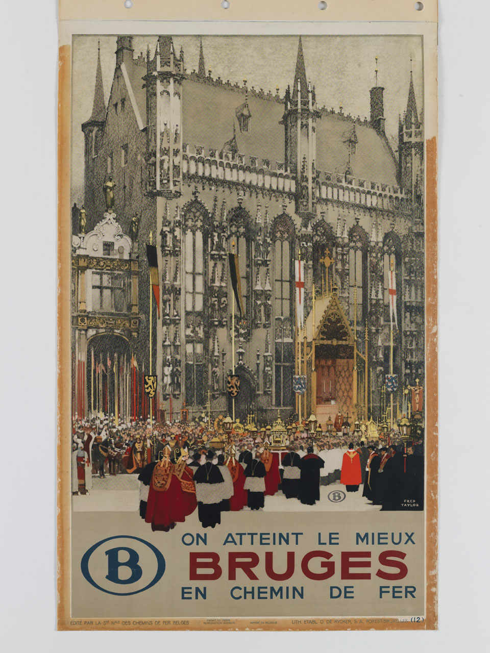 processione del Sangue di Cristo della cattedrale di Saint Sauveur di Bruges (manifesto) di Fred Taylor (sec. XX)