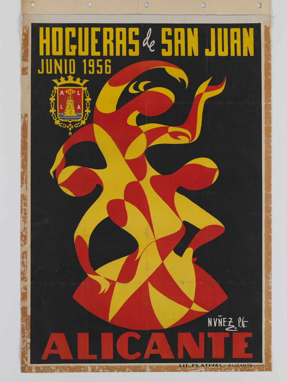 Danza, figure danzanti nel fuoco (manifesto) di Núñez Pérez Galdós Alvaro e Manue (sec. XX)