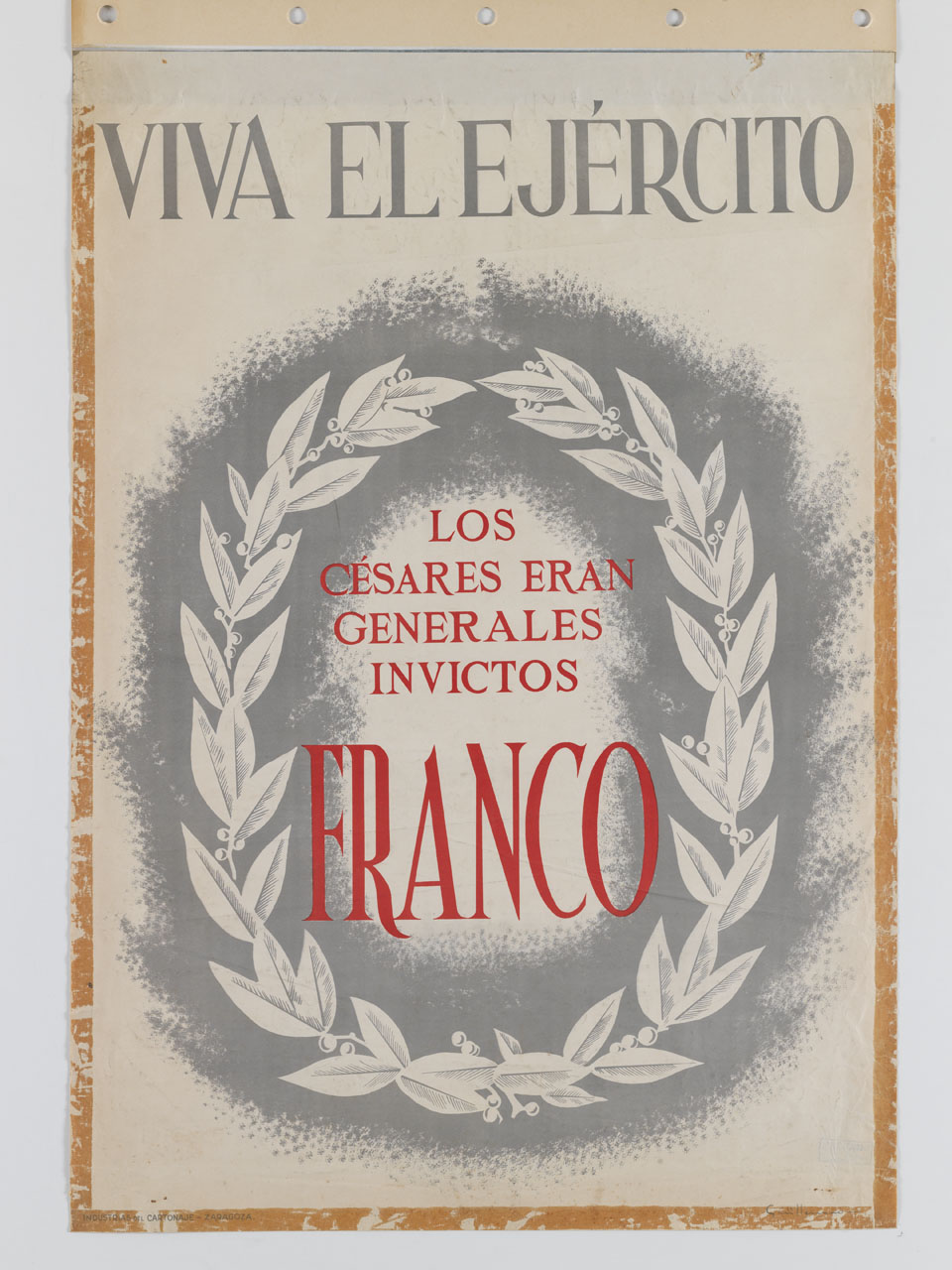 corona di alloro incorona il nome del generale Francisco Franco (manifesto) di Pérez Baylo Guillermo (sec. XX)
