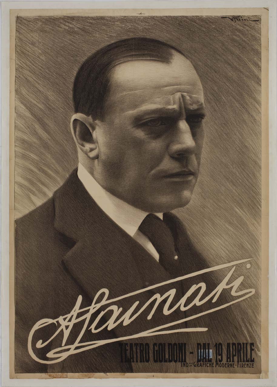 ritratto a mezzo busto di Alfredo Sainati (manifesto) di Faini Virgilio Dante (sec. XX)