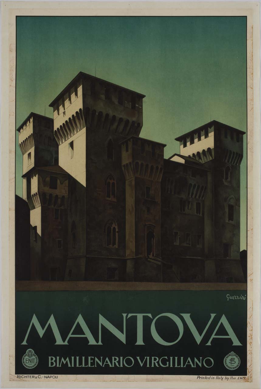 veduta del Castello di San Giorgio a Mantova (manifesto) di Guerrini Giovanni (sec. XX)