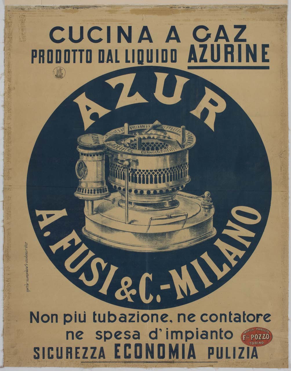 fornello a gas (manifesto) - ambito italiano (sec. XX)