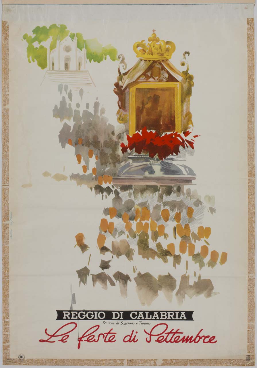 processione della Madonna della Consolazione a Reggio Calabria (manifesto) di Cigheri Aldo (sec. XX)