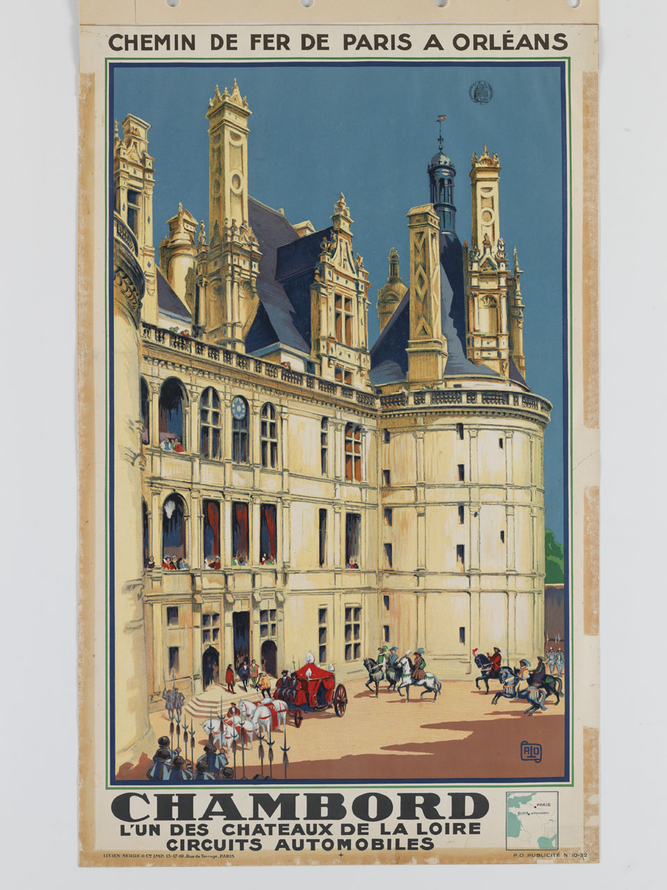 Veduta del castello di Chambord nella Loira (manifesto) - ambito francese (sec. XX)