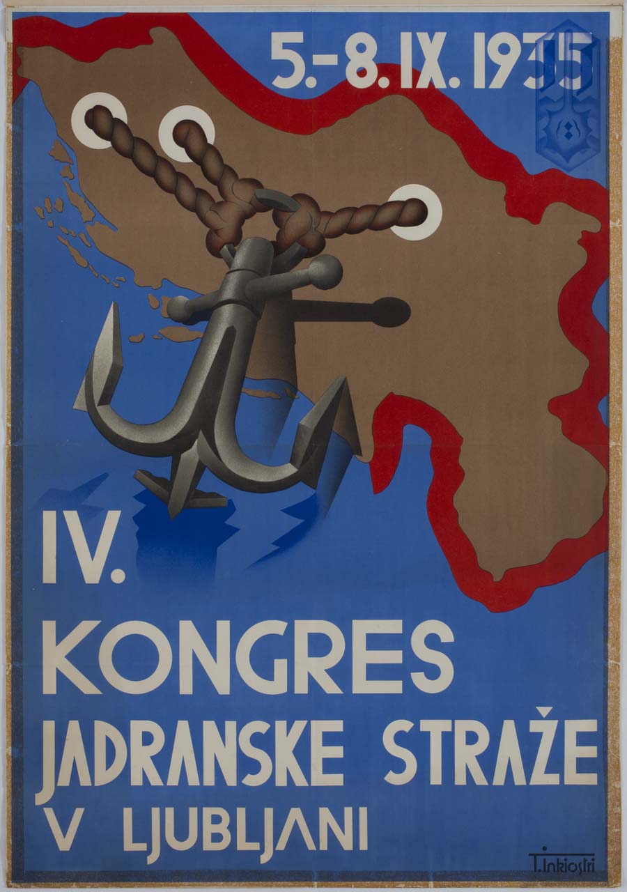 àncora aggangiata con corde alla Jugoslavia (manifesto) di Inkiostri T - ambito jugoslavo (sec. XX)