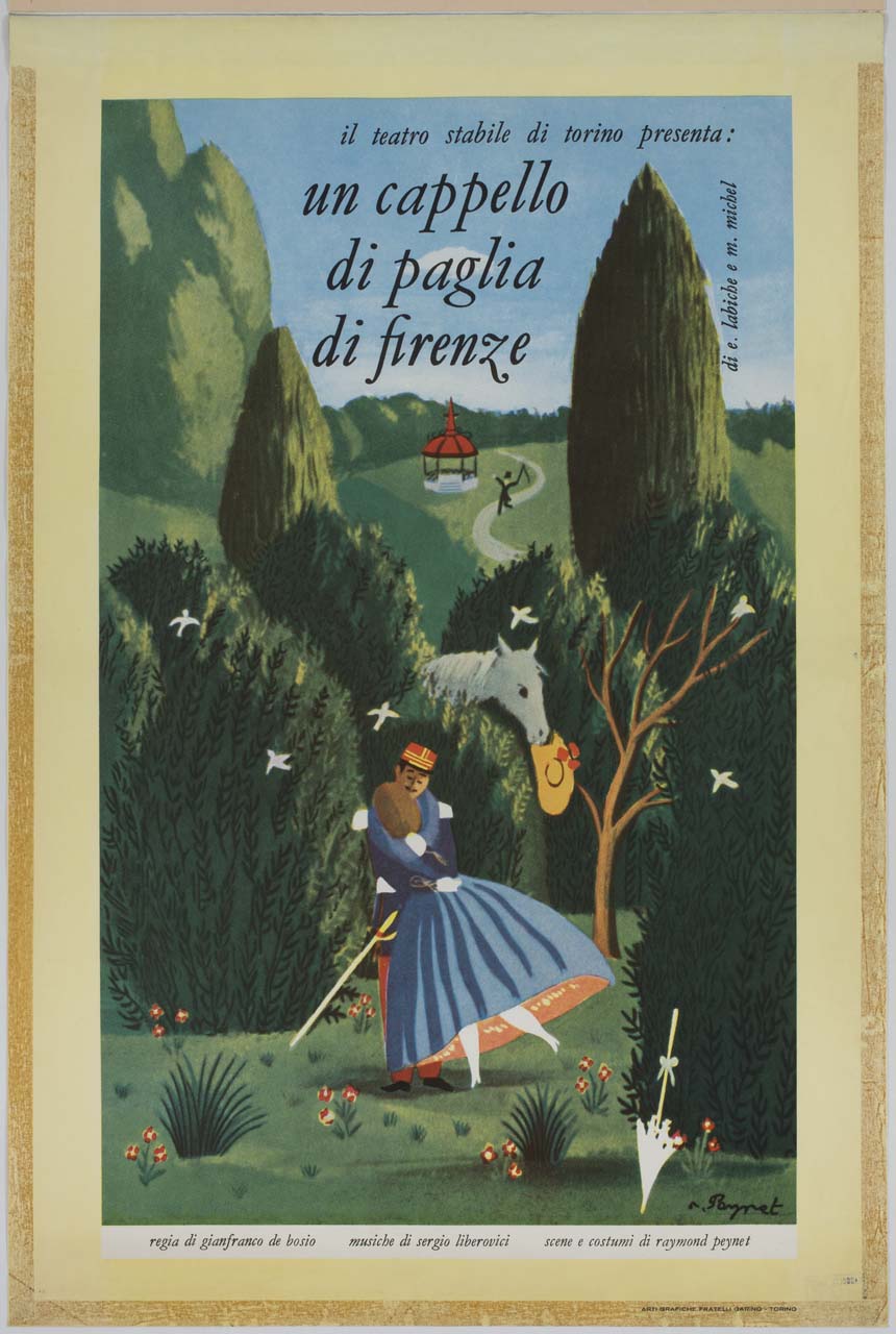 ufficiale abbraccia un fanciulla in un giardino (manifesto) di Paynet Raymond - ambito italiano (sec. XX)