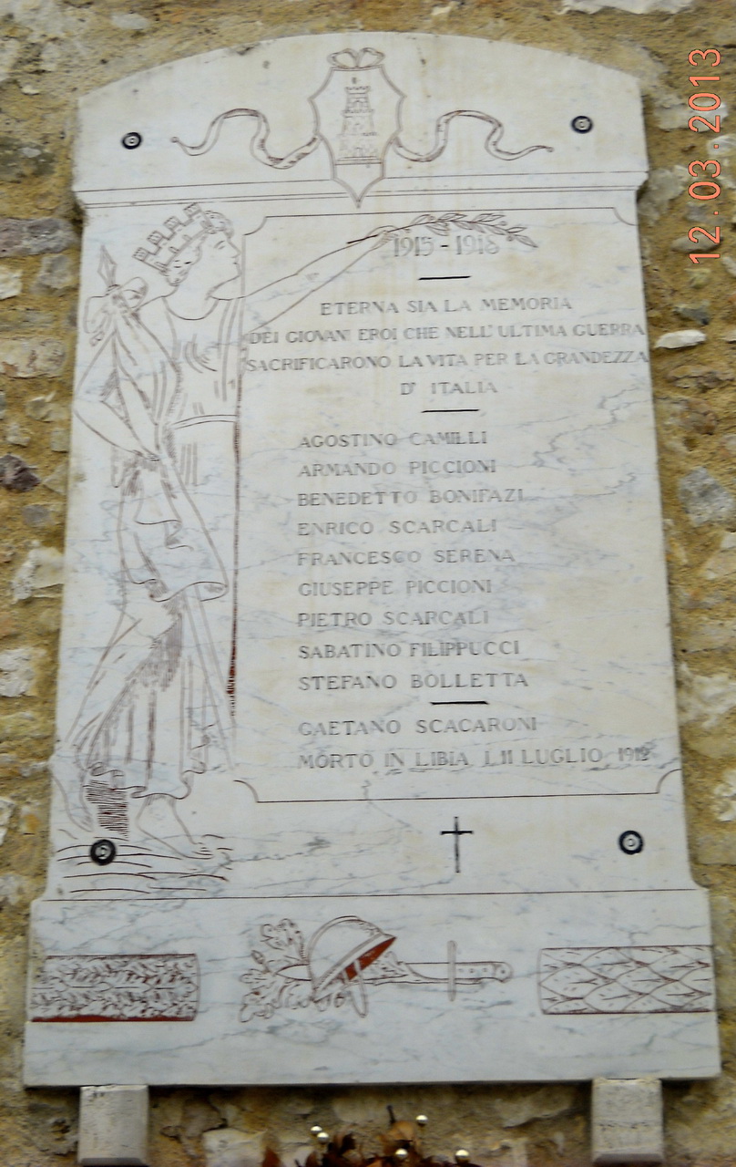 allegoria della Patria (monumento ai caduti - a lapide) - ambito umbro (primo quarto sec. XX)